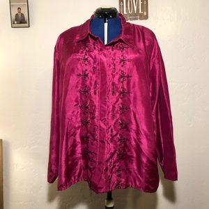 Sara Moon embroidered/beaded blouse, size 3X